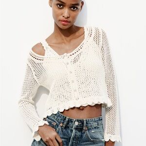 NWT Zara Romantic Knit Cardigan